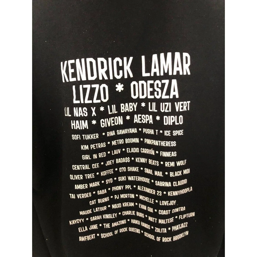 The Governors Ball Hoodie XL Black Kendrick Lamar- Lizzo- Odesza Concert